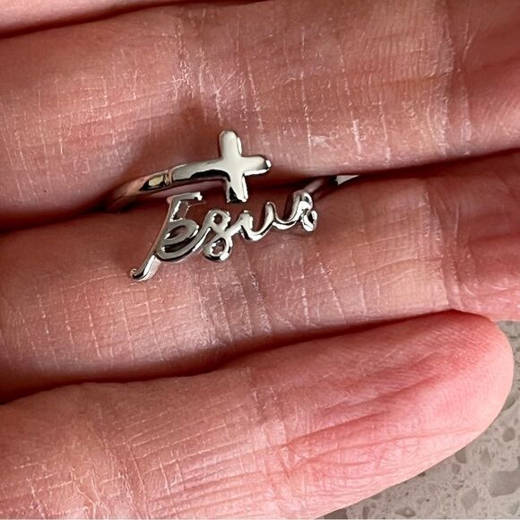 Jesus cross Design Cuff Ring - Picture 8 of 11